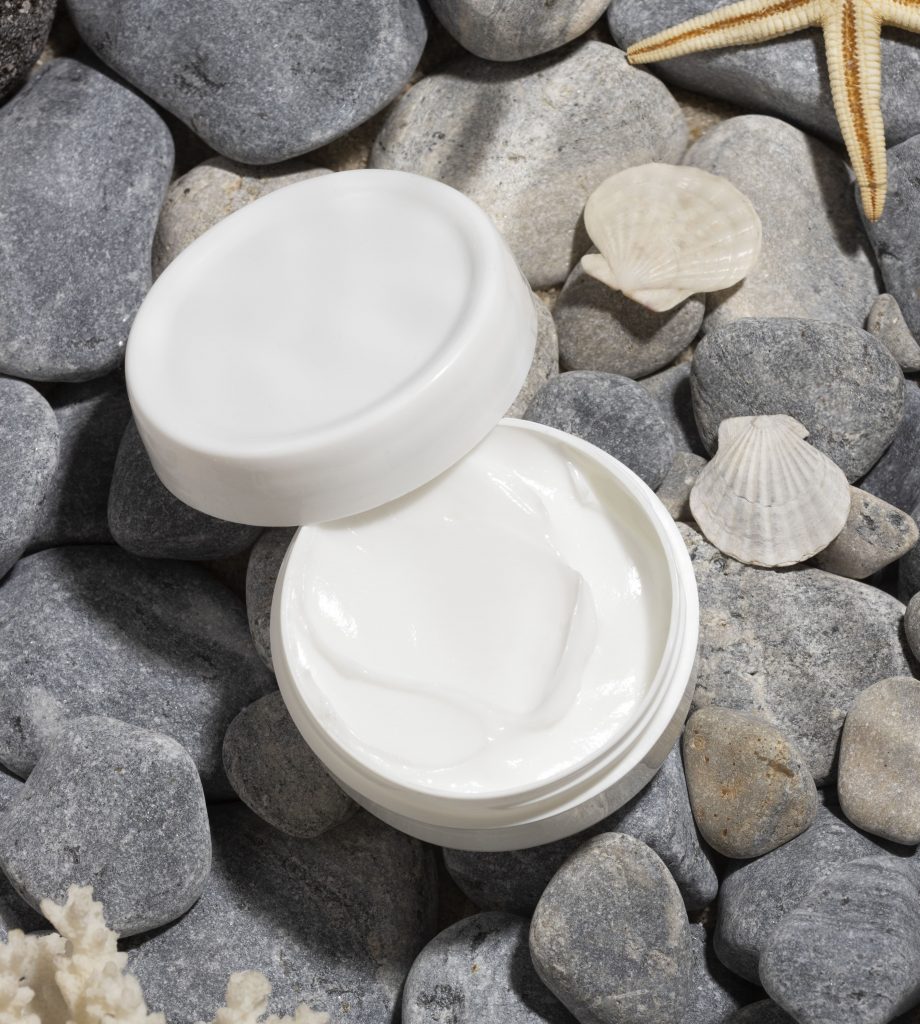Top View Skincare Product Beach